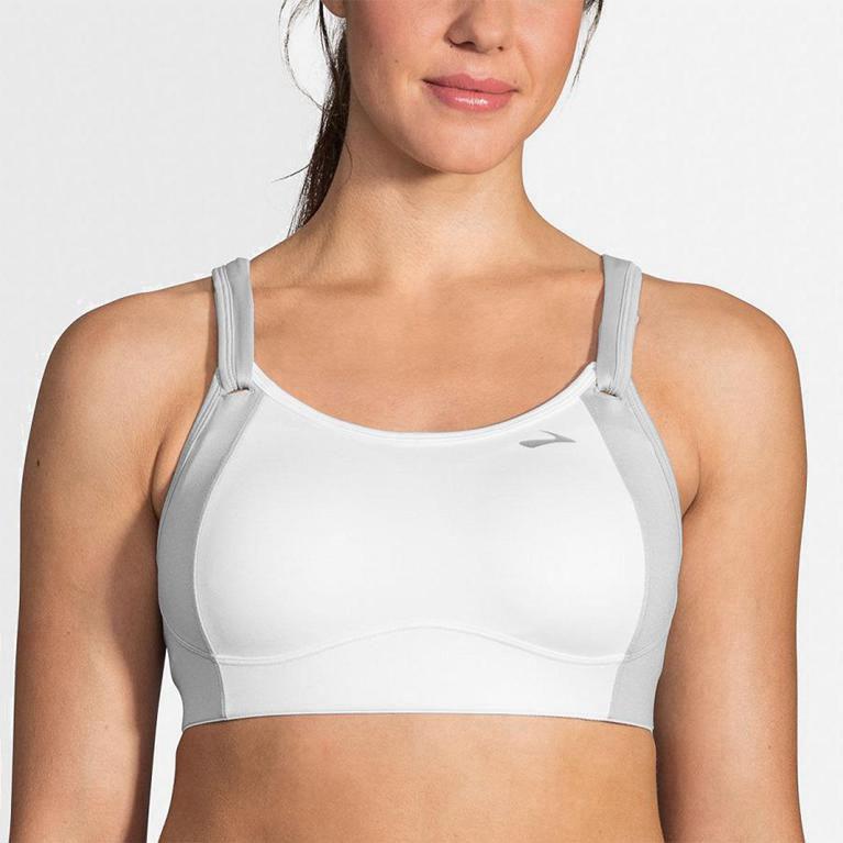 Brooks Fiona Sports Womens Running Bra Ireland White (AVEK-16203)